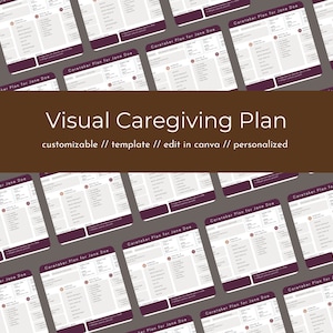 Caregiver Plan | Personalized Visual Health Planner | Wellness Schedule & Checklist | Digital Template | Cool Purple Grey