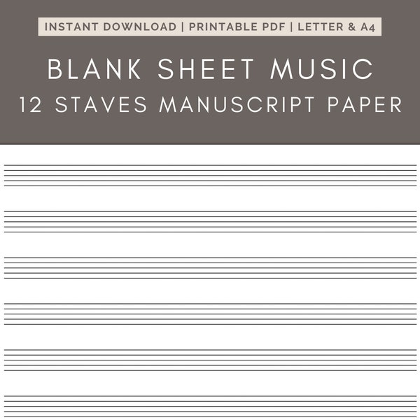 Sheet Music Empty Pdf Etsy