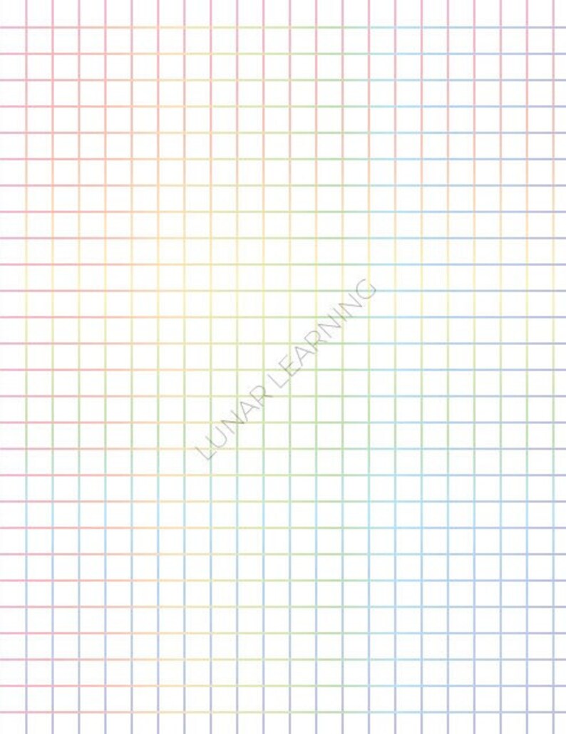 Pastel Rainbow Printable Graph Paper PDF | Set of 4 | A4 + US Letter ...