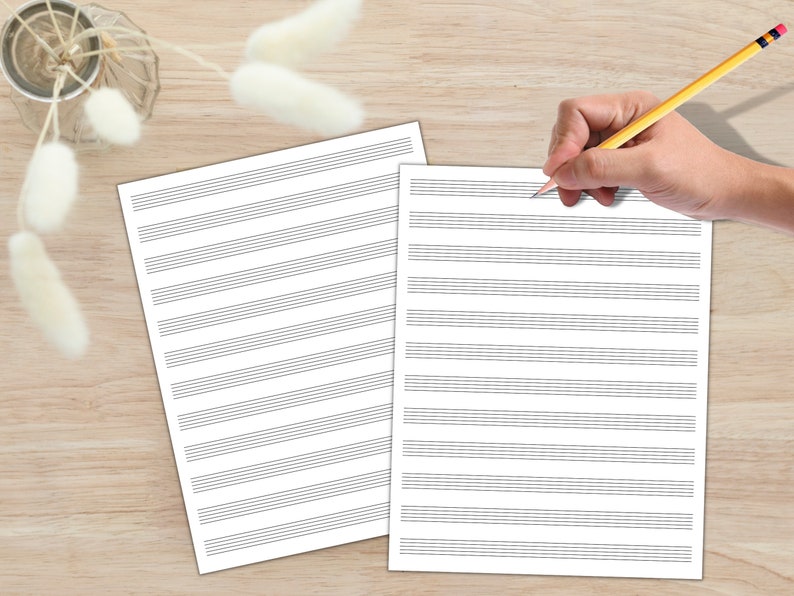 Blank sheet music 12 staves printable staff paper pdf etsy