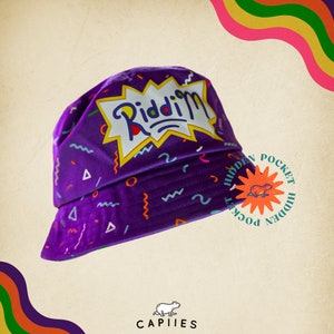 Riddim Bucket Hat with hidden pocket | Capiies | Bucket Hat | Festival Hat | Hidden Pocket|