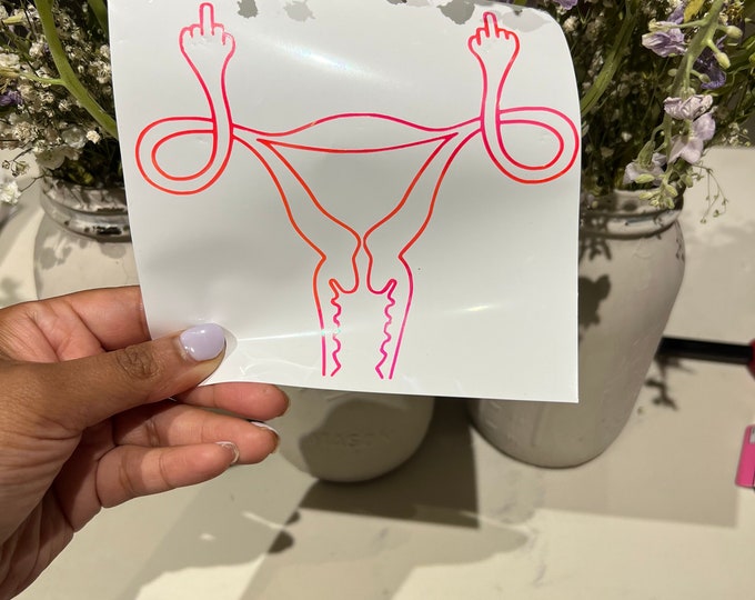 Uterus Middle Finger Decal, Uterus Decal, Pro Choice Bumpers Sticker ...