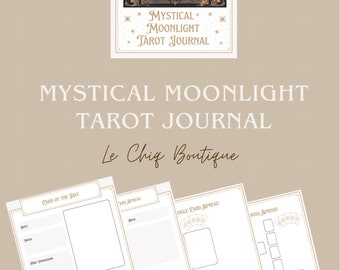 Diario delle carte dei Tarocchi MYSTICAL MOONLIGHT / Adesivi per carte dei Tarocchi Bonus / Download digitale / Sviluppo spirituale / Riflessione / Carta dei Tarocchi