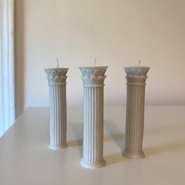 MINI Roman Candle , Greek Column Candle , Architectural Column, Sculptural Pillar Candle