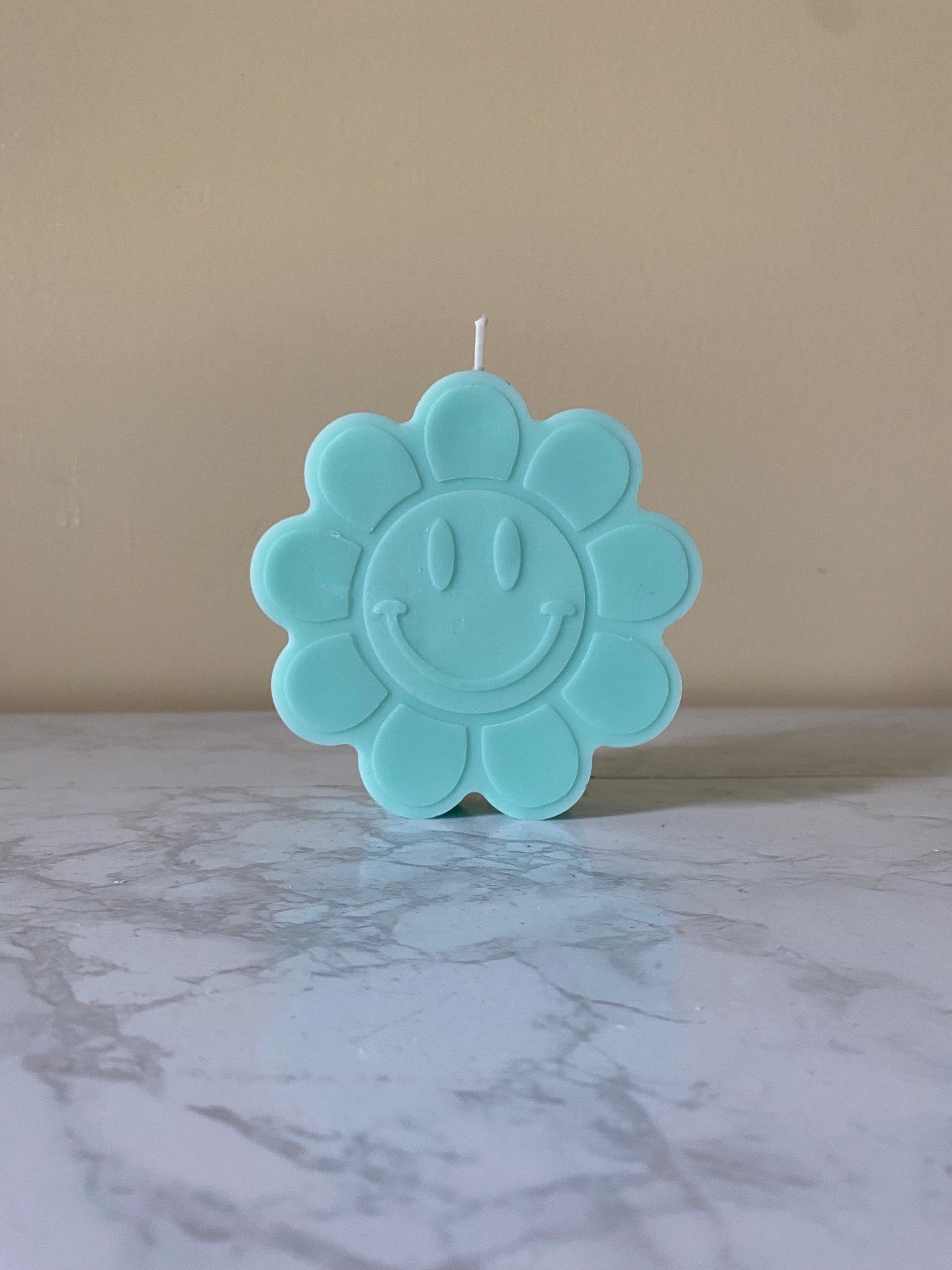 positive vibe face flower candle mold