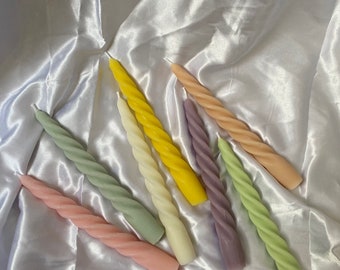 Twisted Taper Candles | Hand Poured Soy Beeswax Blend