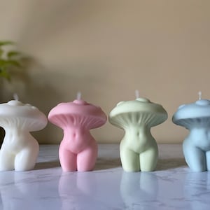 Mushroom Candle/ Goddess Mushroom Candle / Aesthetic Home Decor / Mushroom Decor / Cottage Core  /Candle Gift / Mushroom Lover