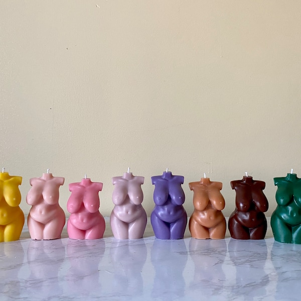 Curvy Goddess Candle | Plus Size Body Candle | Feminine Home Decor | Soy Wax Torso Candle | Unique Gift for Her