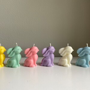 Set of 2 Easter Bunny Candles / Bunny/ Baby Shower/ Cake Topper / Kids Birthday Decoration / Easter Bunny/ Graduation Gift