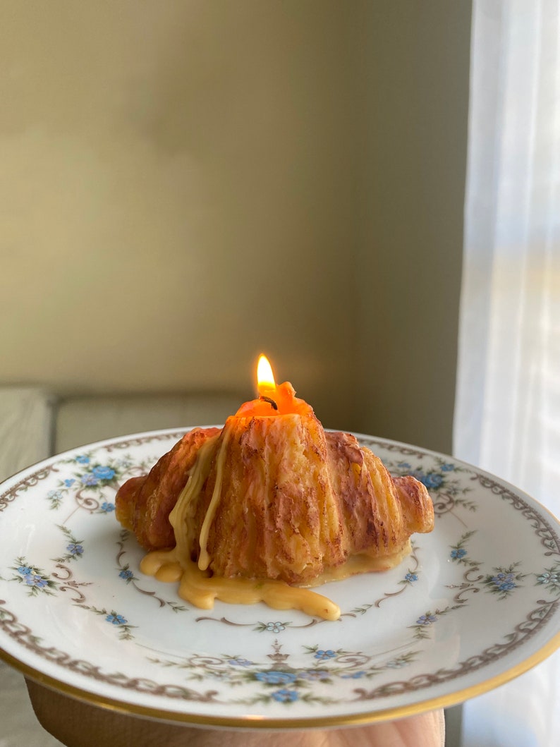 HandPouredByEvadne Croissant Candle