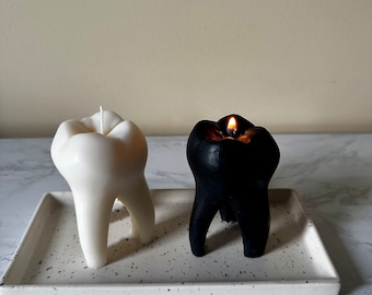 Tooth Candle | Soy Beeswax Blend, Dental Office Decor, Dentist Gift