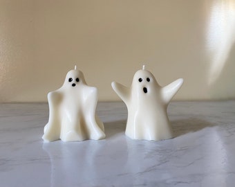 Set of 2 Ghost Candles | Halloween Decor | Ghost Decoration | Halloween Ghost Candle | Cute Ghost | Candle Gift / Halloween
