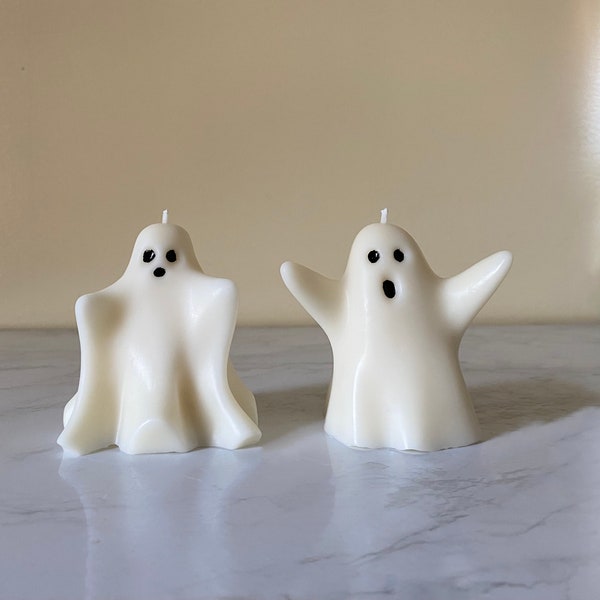 Set of 2 Ghost Candles / Halloween Decor /Ghost Decoration  / Halloween Ghost Candle / Cute Ghost /Candle Gift/ Mothers Day Gift