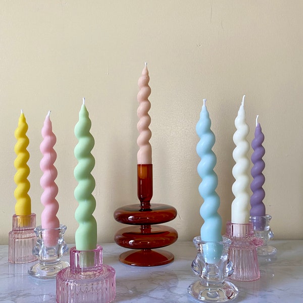 SPIRAL TAPER CANDLES / Long Candles / Taper Candles / Unique Candles / Candle Gift/ Mothers Day Gift