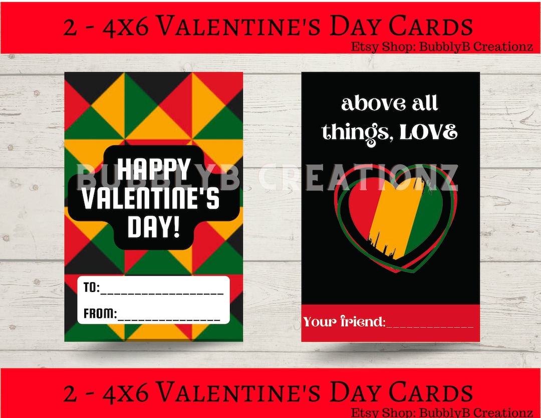 Black History Month Valentine's Day Cards -instant Download- BHM, , I ...