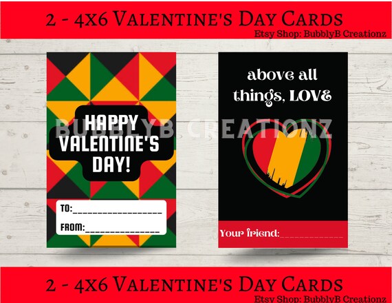 Black History Month Valentine'S Day Cards Instant | Etsy