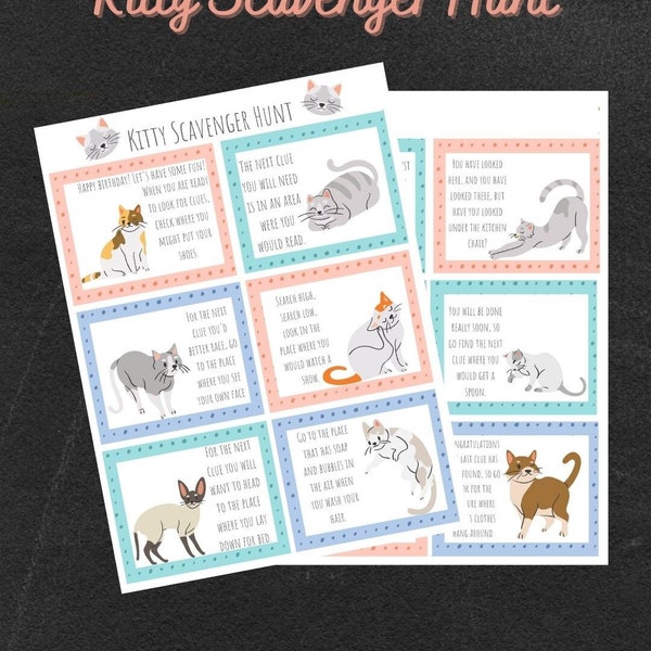 Kitty Cat Scavenger Hunt Party Game