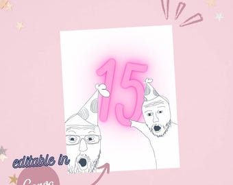 Soyjak pointing meme birthday card, customizable birthday card, funny greeting card, anniversary card, cards for him, her, family, friends