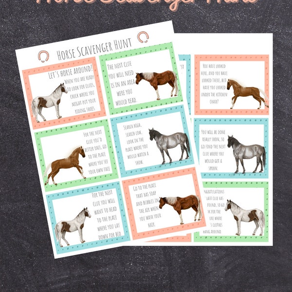 Horse Scavenger Hunt for kids