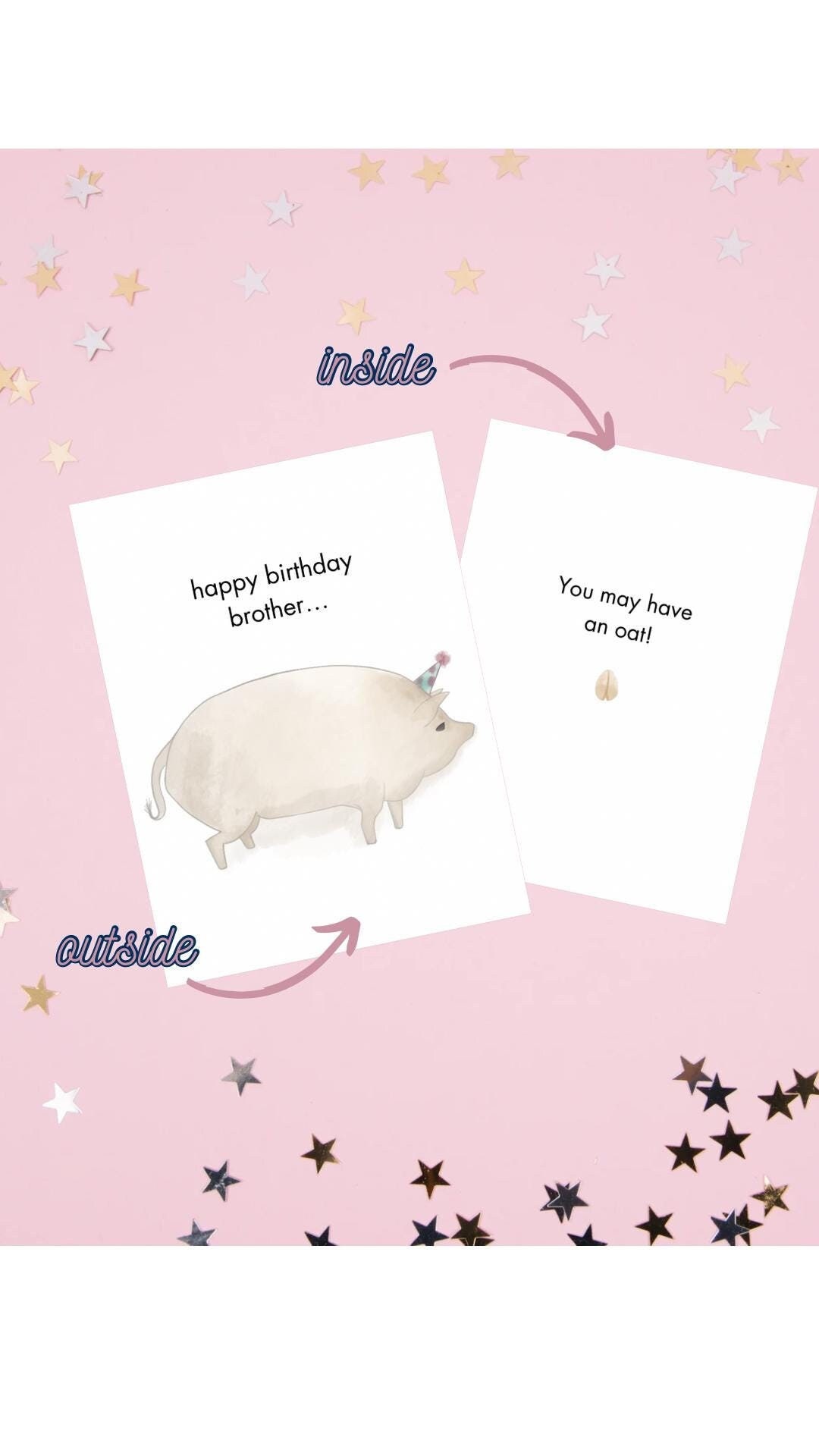 Brother May I Have Some Oats, Card for Sibling, Meme Birthday Card, Fun