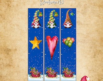 Marcadores de Gnomos de Navidad - Descarga digital imprimible