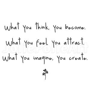 What you think you become SVG | Inspirational SVG | Buddha Wall Art | Buddha Quote Print | Buddha Print | Buddha Quote | Inspirational Quote