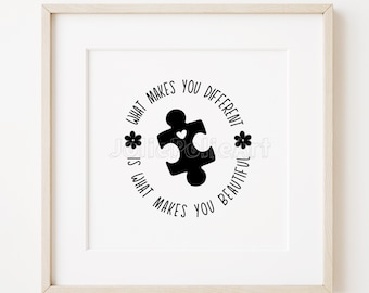Autism Awareness Puzzle Piece SVG | Autism Mom, Mental Health (Digital Download)