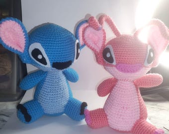 Stitch and Angel crochet Plushie