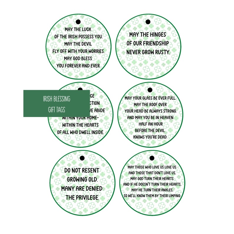 Irish Blessing | Printable Irish Blessing Tags | Irish Blessing Gift ...
