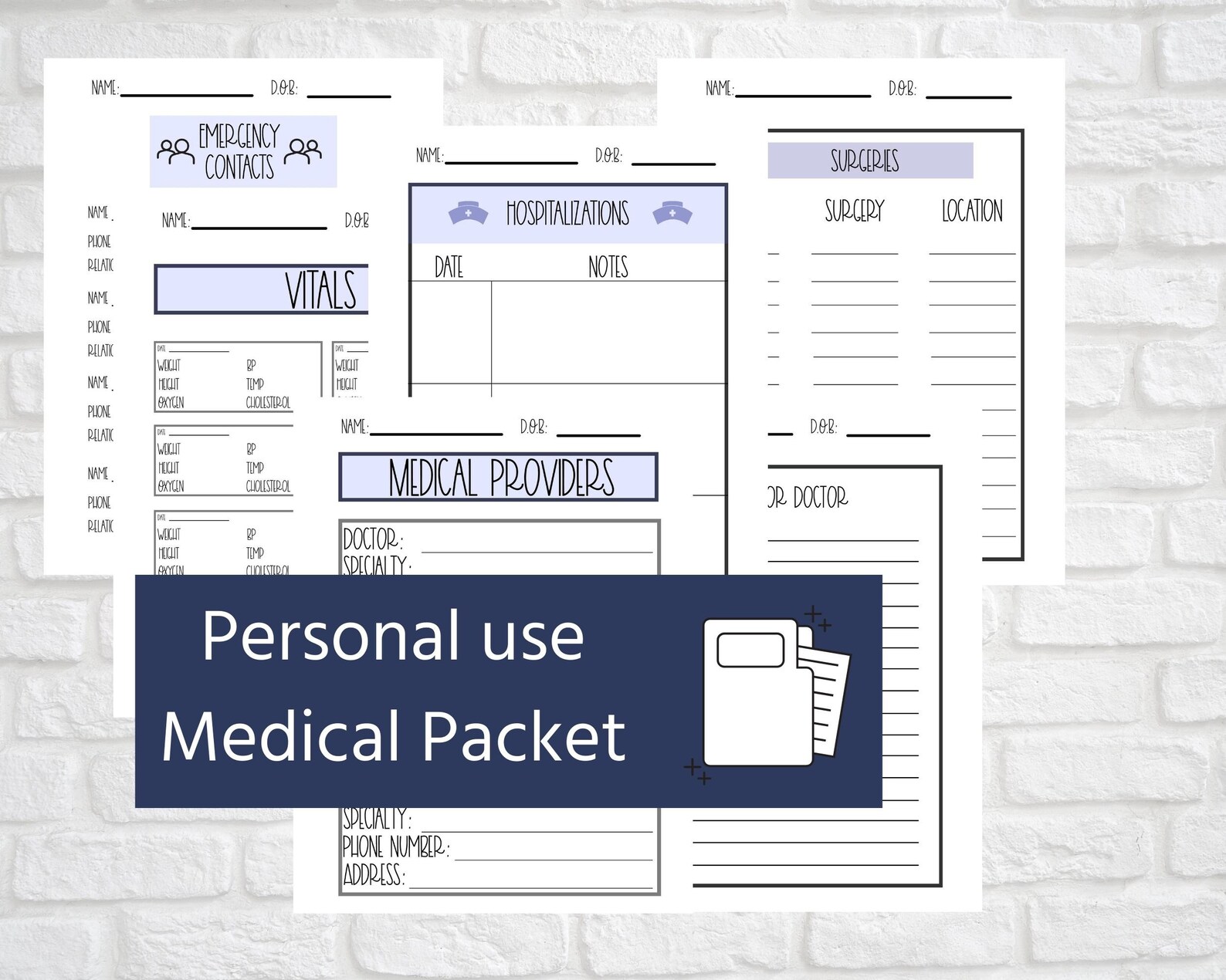Personalized Medical Printable Digital Download - Etsy