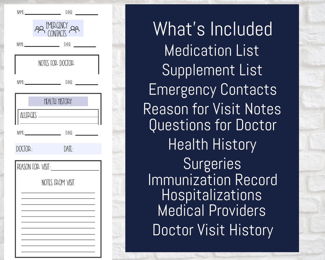 Personalized Medical Printable Digital Download - Etsy