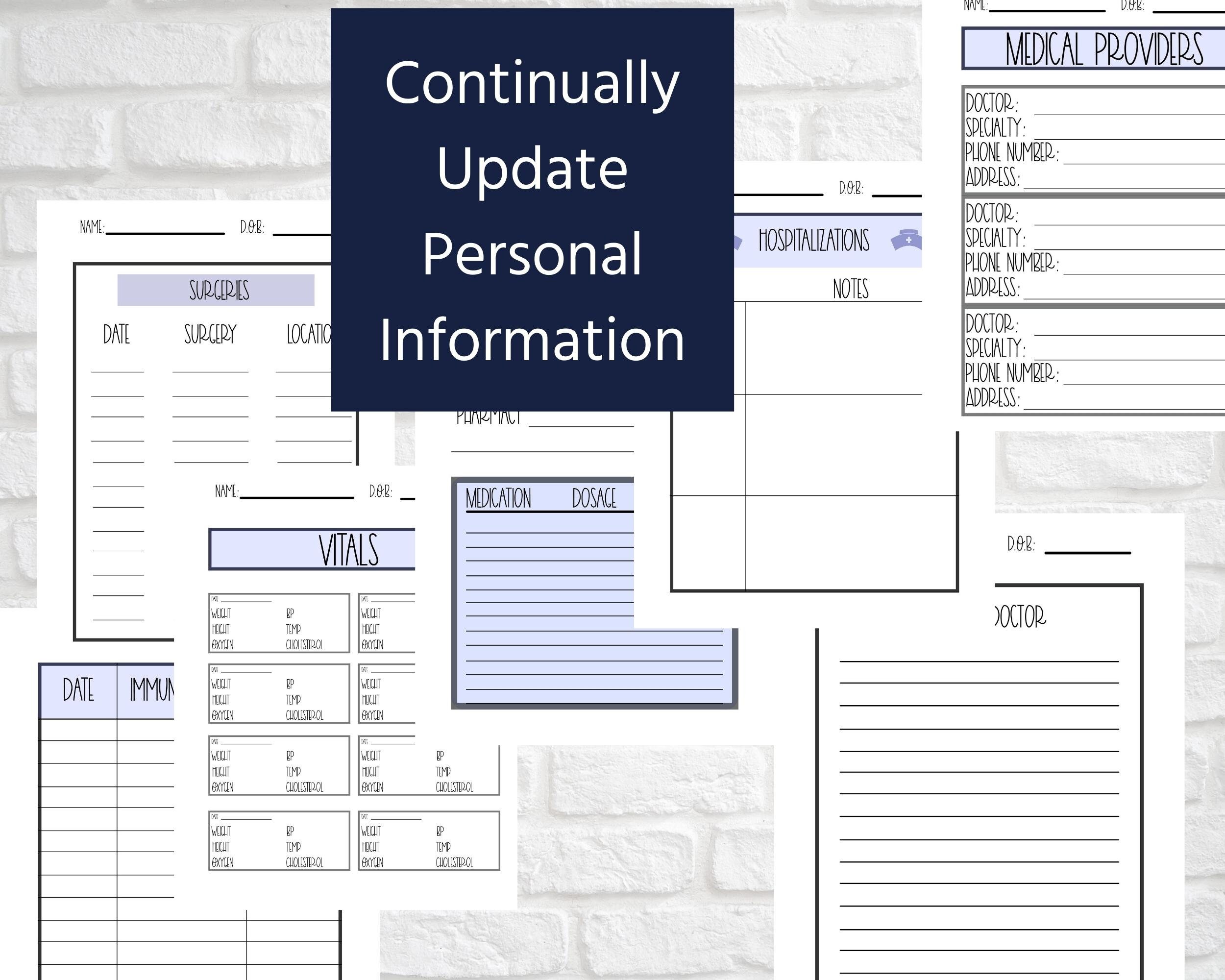 Personalized Medical Printable Digital Download - Etsy