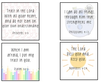 Printable Bible Verse Cards | Children's Printable Scripture Cards | Scripture Cards | Bundle of Scripture Cards
