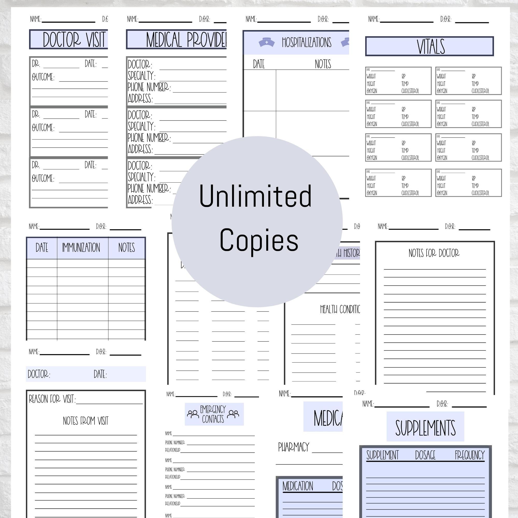 Personalized Medical Printable Digital Download - Etsy