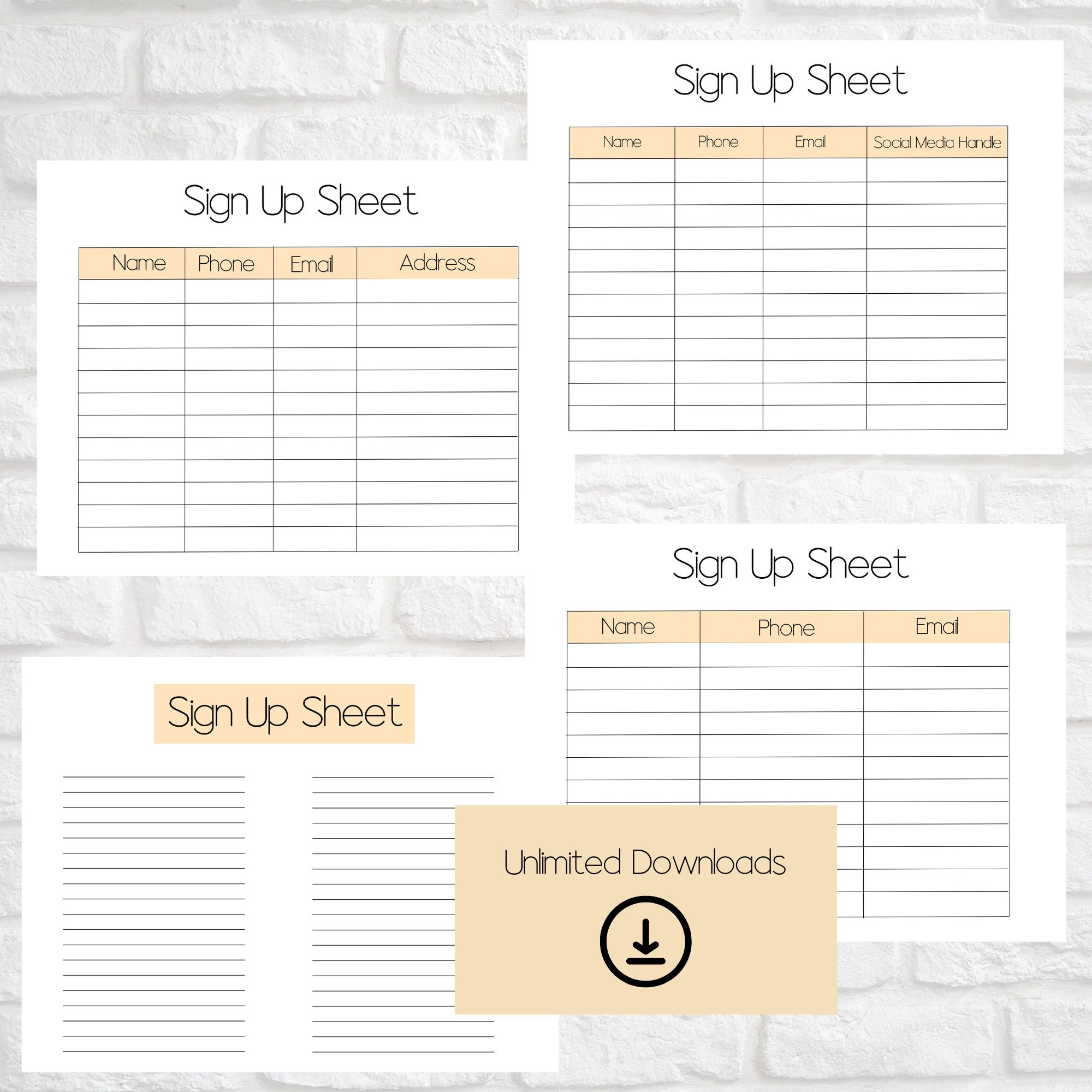 Printable Sign up Sheet Sign in Template Sign in Download Sign in ...