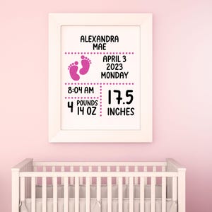 Baby Birth Stat PNG | Sublimation | Keepsake Item