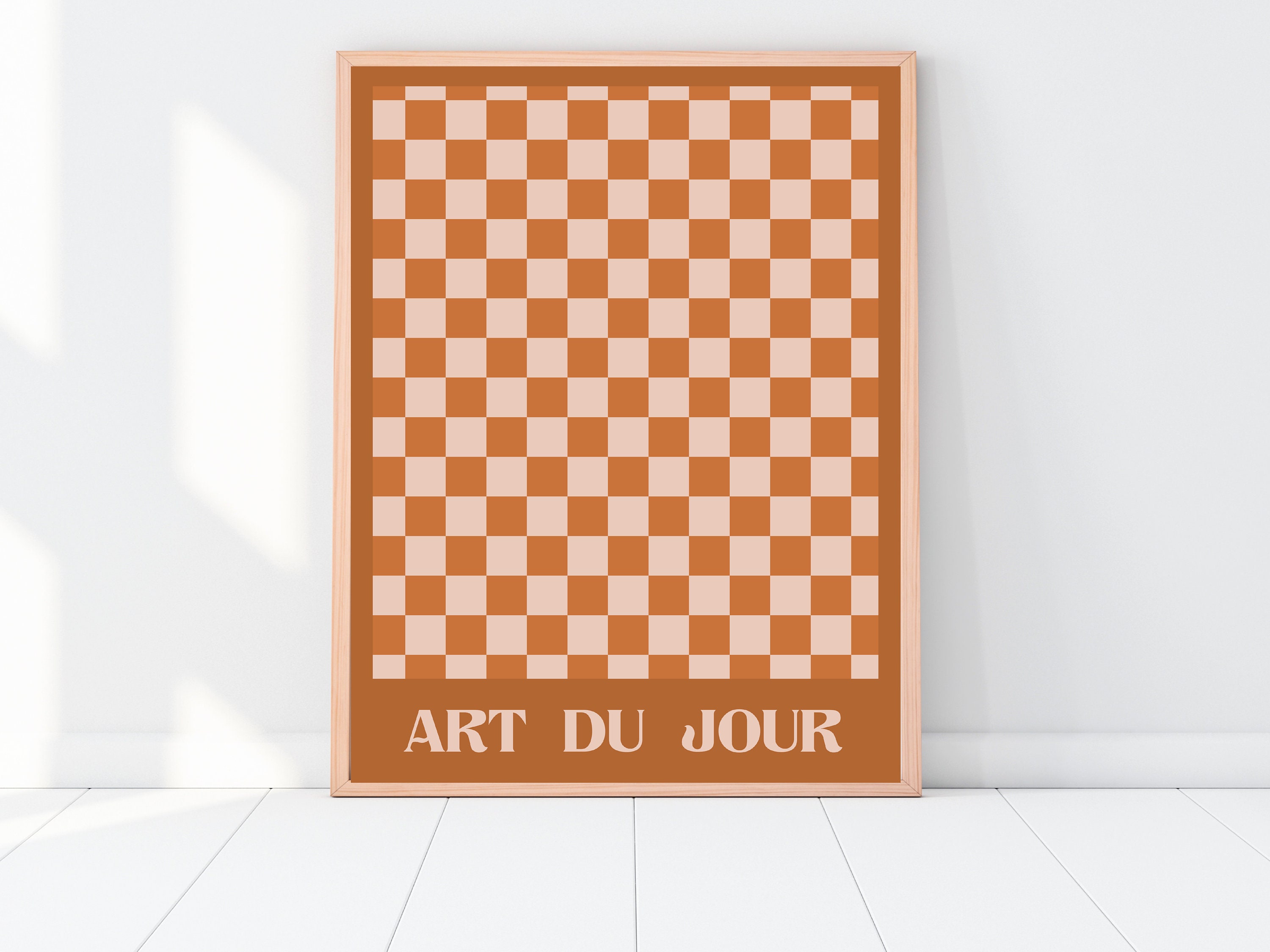 Checkerboard Print, Checkered Wall Art, Retro Wall Decor, Art Du Jour ...