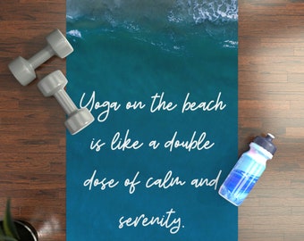 Beach Picture Rubber Yoga Mat, Yoga Mat for Home, Exercise Mat, Meditation Mat, Floor Mat, Fitness Mat, Pilates Mat, Women's-Men's Yoga Mat