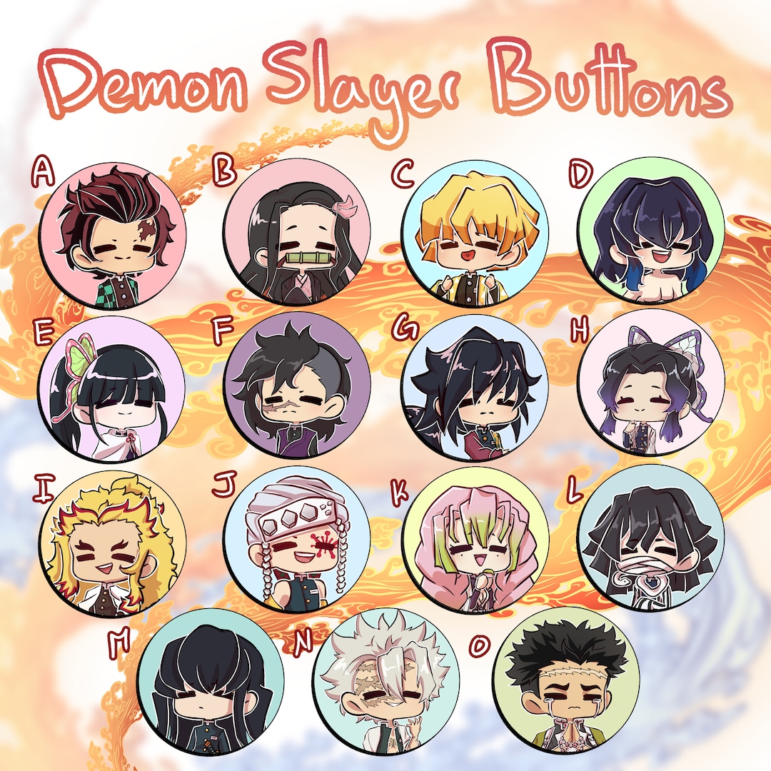 Demon Killer Buttons - Etsy UK