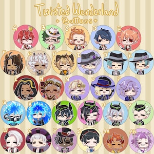 Twisted Wonderland Buttons