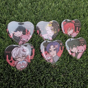 Gloomy Blu Lock Heart Buttons