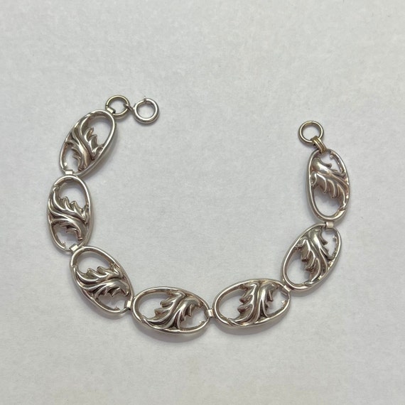 Beau sterling silver oval link bracelet, vintage … - image 3