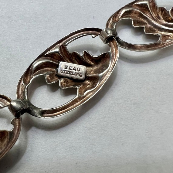 Beau sterling silver oval link bracelet, vintage … - image 6