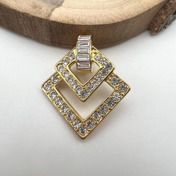 Vintage KJL sparkly Crystal pendant enhancer