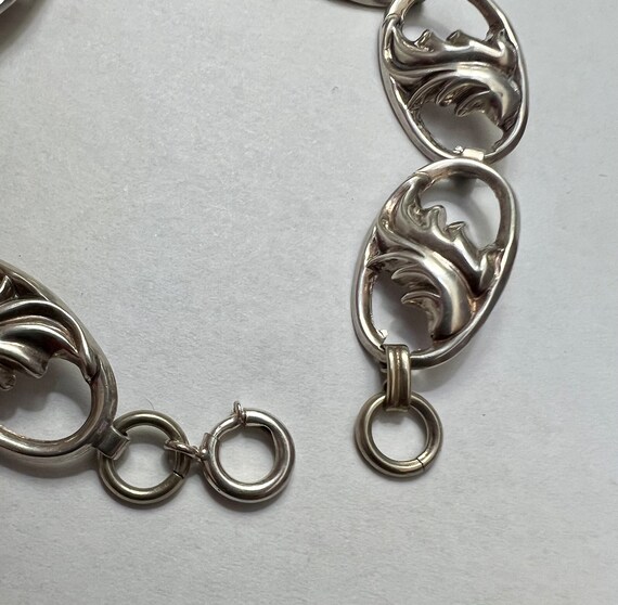 Beau sterling silver oval link bracelet, vintage … - image 5