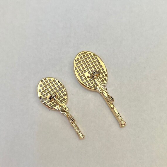 Vintage tennis racket brooch set signed Gerrys, 1… - image 4
