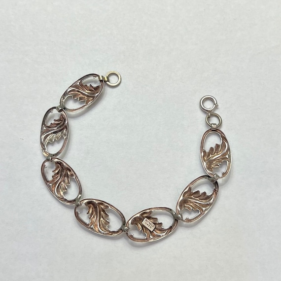 Beau sterling silver oval link bracelet, vintage … - image 4