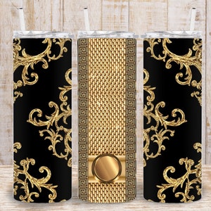 Emballage numérique pour gobelet 20 oz au design baroque grec - Sublimation PNG 300 dpi