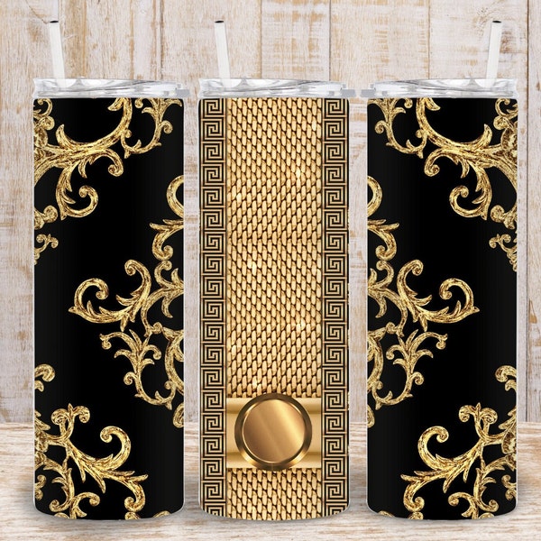 Digital Greek Baroque Design 20oz Tumbler Wrap - PNG Sublimation 300 dpi