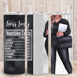 Emballage de verre numérique Curvy Glam Lady - chaîne de luxe - emballage de verre Fashion Girl 20 oz - sublimation PNG 300 dpi PNG